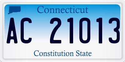 CT license plate AC21013