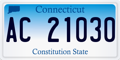 CT license plate AC21030