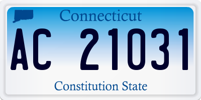 CT license plate AC21031