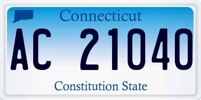 CT license plate AC21040