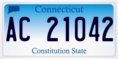 CT license plate AC21042