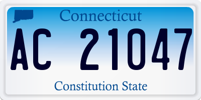 CT license plate AC21047