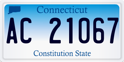CT license plate AC21067