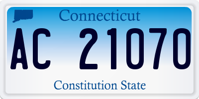 CT license plate AC21070