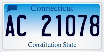 CT license plate AC21078