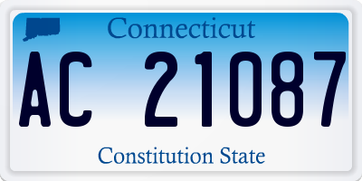 CT license plate AC21087