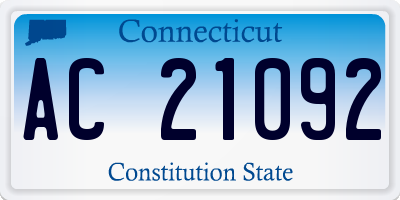 CT license plate AC21092