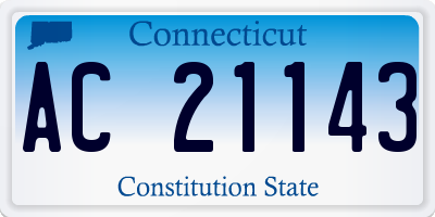 CT license plate AC21143