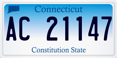 CT license plate AC21147