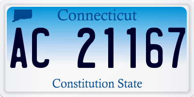 CT license plate AC21167