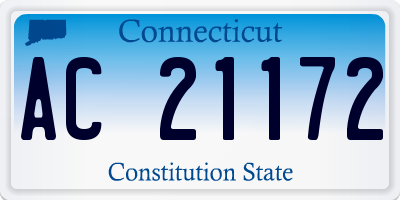 CT license plate AC21172