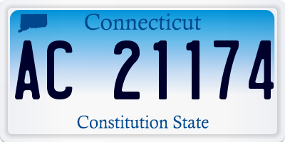 CT license plate AC21174