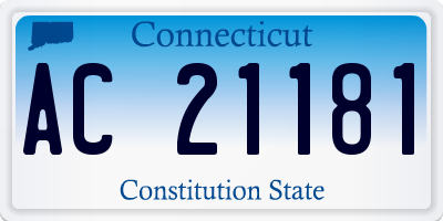 CT license plate AC21181