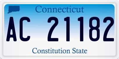 CT license plate AC21182