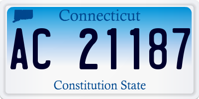 CT license plate AC21187