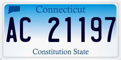 CT license plate AC21197