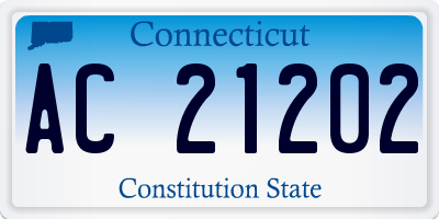 CT license plate AC21202