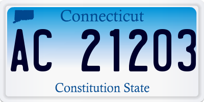 CT license plate AC21203