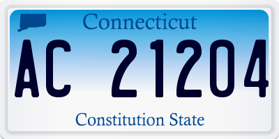 CT license plate AC21204