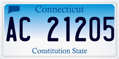 CT license plate AC21205