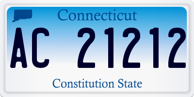 CT license plate AC21212