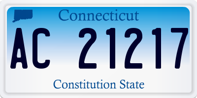 CT license plate AC21217