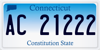 CT license plate AC21222