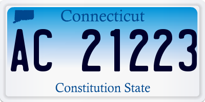 CT license plate AC21223