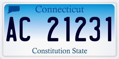 CT license plate AC21231