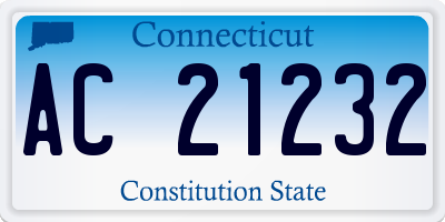 CT license plate AC21232