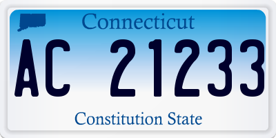 CT license plate AC21233