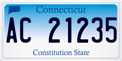 CT license plate AC21235