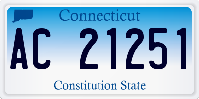 CT license plate AC21251
