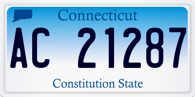 CT license plate AC21287