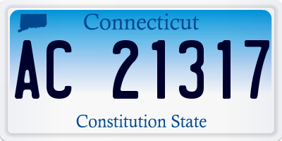 CT license plate AC21317