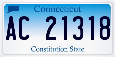 CT license plate AC21318