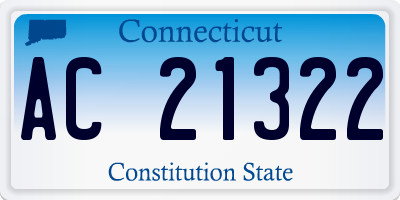 CT license plate AC21322