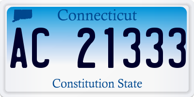 CT license plate AC21333