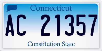 CT license plate AC21357