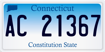 CT license plate AC21367