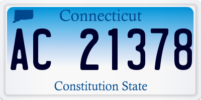 CT license plate AC21378