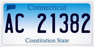 CT license plate AC21382