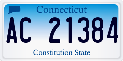 CT license plate AC21384