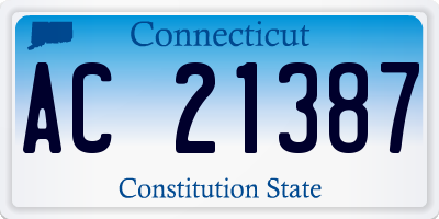 CT license plate AC21387