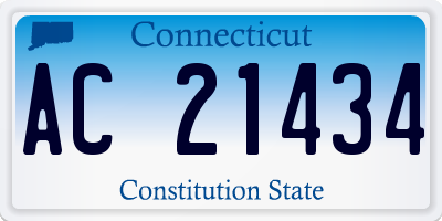 CT license plate AC21434