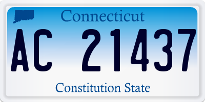 CT license plate AC21437