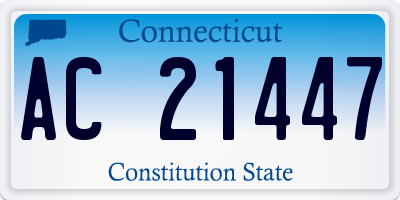 CT license plate AC21447