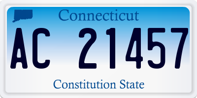 CT license plate AC21457