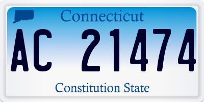 CT license plate AC21474