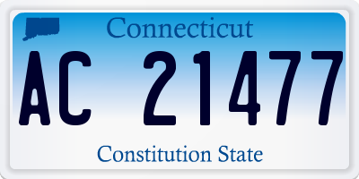 CT license plate AC21477